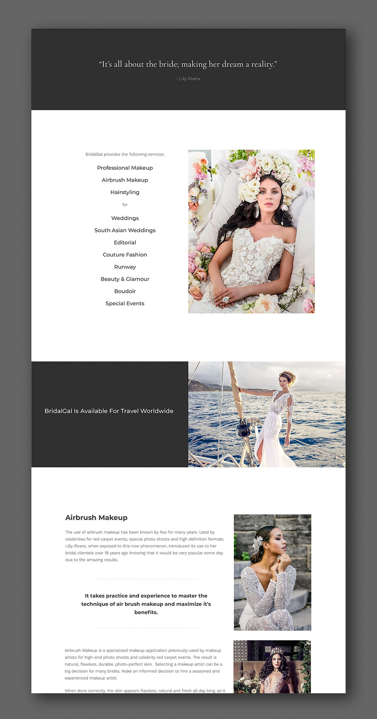 Website Design & Development - BridalGal - Palm Island Creative