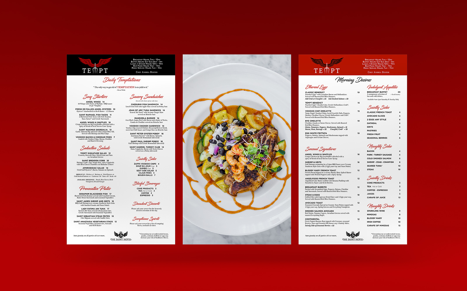 Print Design - Brand Style Guide - Tempt Restaurant - Palm Island Creative