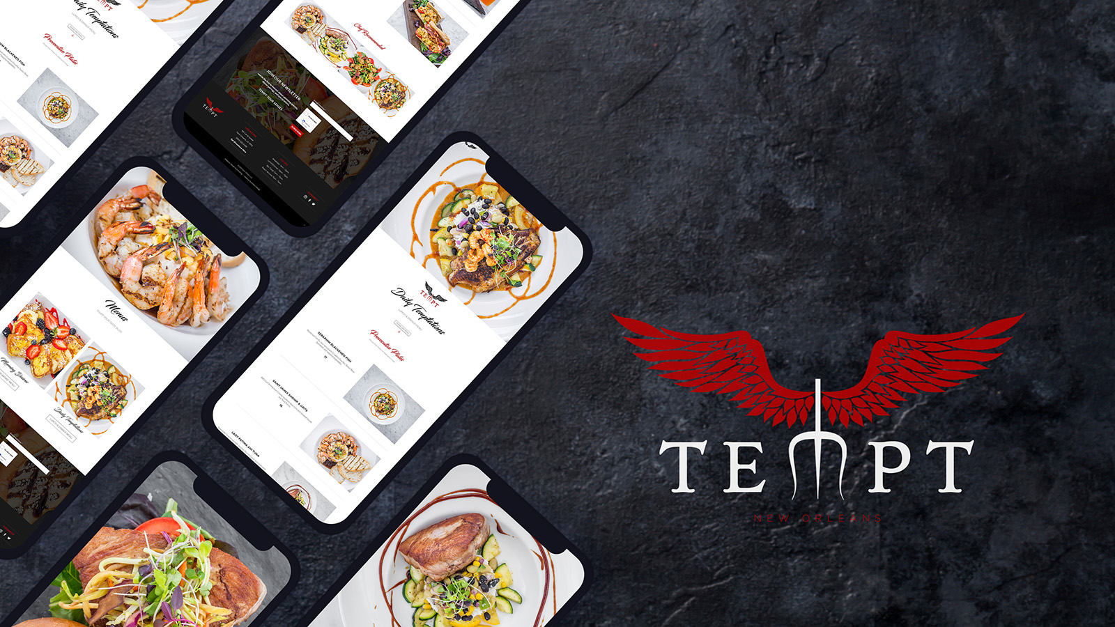 Web Design, Brand Development & Professional Photography for Restaurants - Tempt - Palm Island Creative