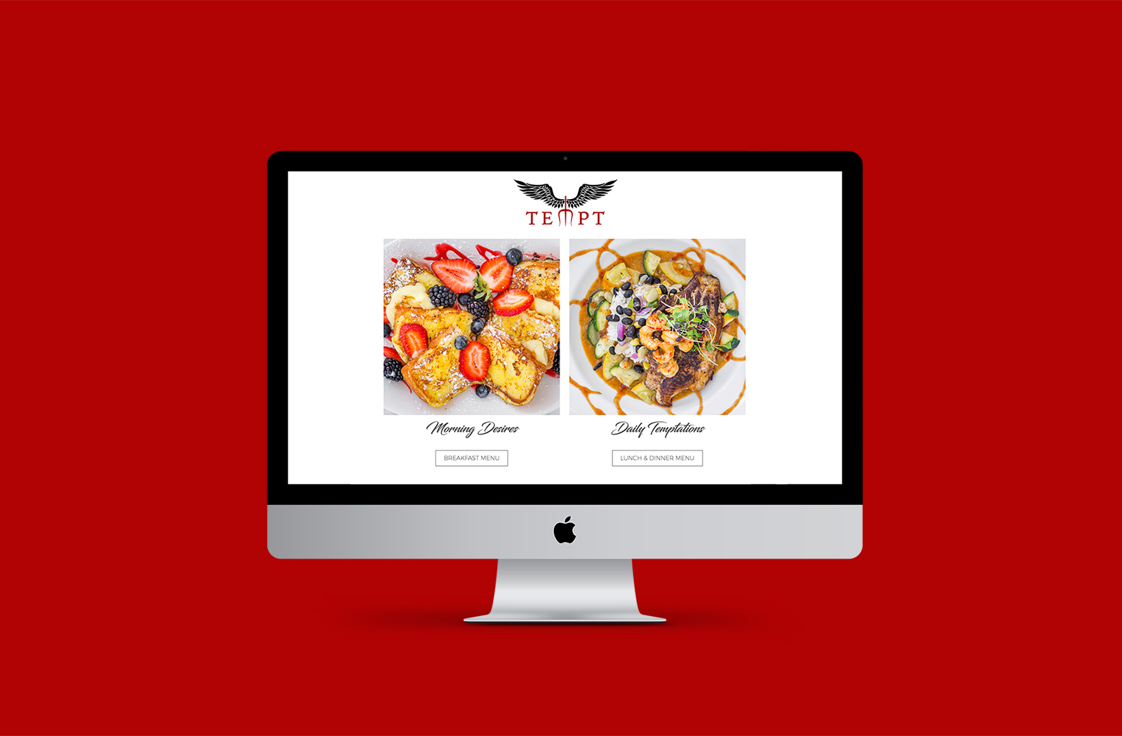 Web Design, Brand Development & Professional Photography for Restaurants - Tempt - Palm Island Creative